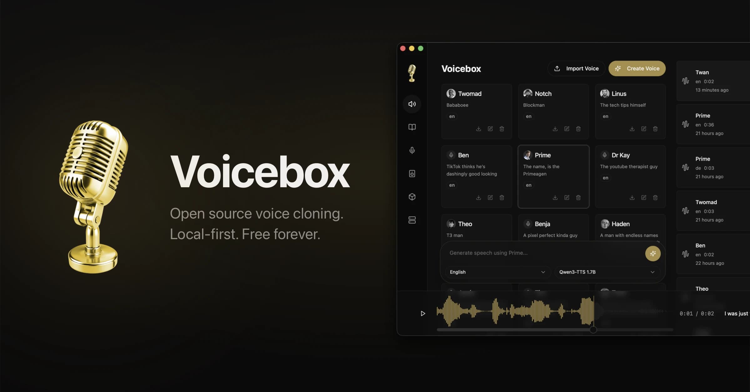 Voicebox：把语音克隆、全局听写与 AI Agent 语音交互搬到本地