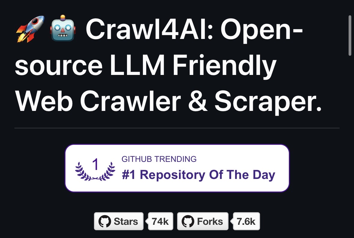 Crawl4AI：把网页直接转成 LLM 可用 Markdown 的开源爬虫